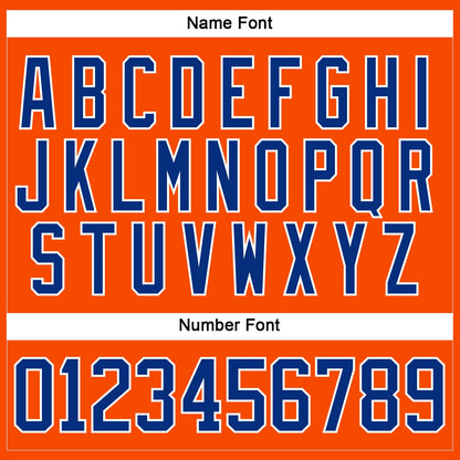 Custom Orange Royal-White Hockey Lace Neck Jersey
