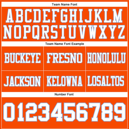 Custom Orange White-Light Blue Authentic Football Jersey
