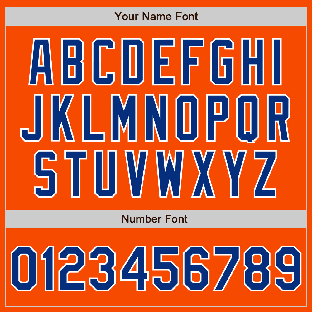 Custom Stitched Orange Royal-White Baseball Pullover Sweatshirt Hoodie