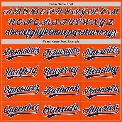 Custom Stitched Orange Navy-White Baseball Pullover Sweatshirt Hoodie