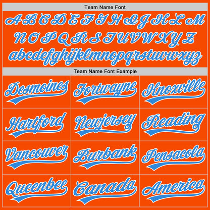 Custom Stitched Orange Powder Blue-White Baseball Pullover Sweatshirt Hoodie