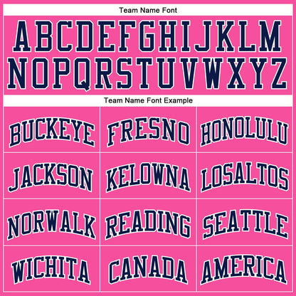 Custom Pink Navy-White Authentic Throwback Basketball Jersey