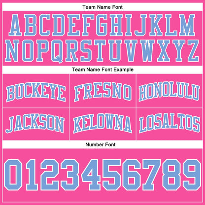 Custom Pink Light Blue-White Authentic Throwback Basketball Shorts