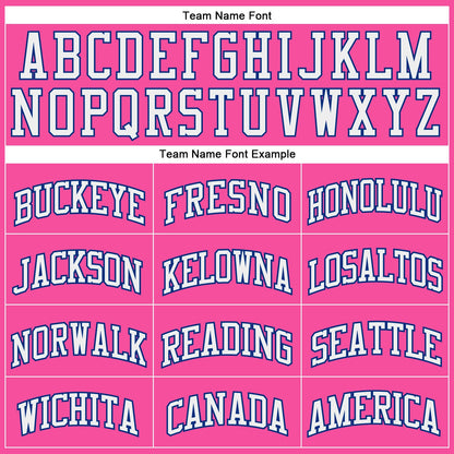 Custom Pink White-Royal Authentic Throwback Basketball Jersey