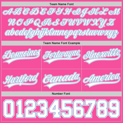 Custom Pink White-Light Blue Authentic Basketball Shorts