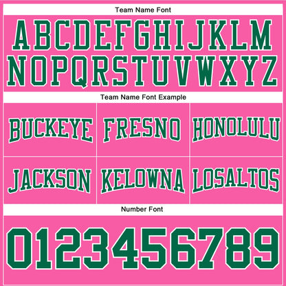 Custom Stitched Pink Kelly Green-White Football Pullover Sweatshirt Hoodie