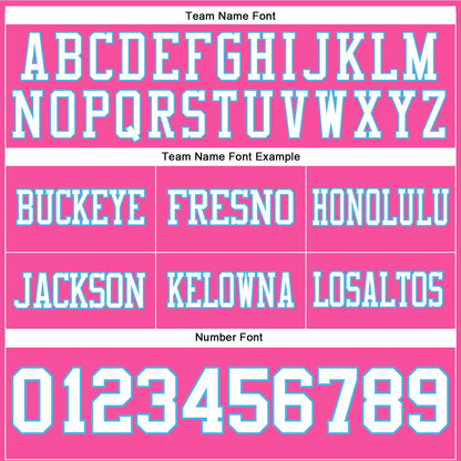 Custom Pink White-Sky Blue Authentic Football Jersey