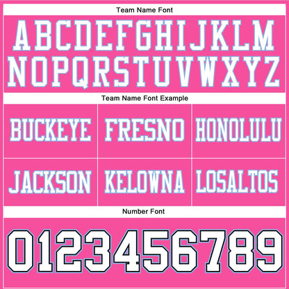 Custom Pink White Black-Light Blue Authentic Football Jersey