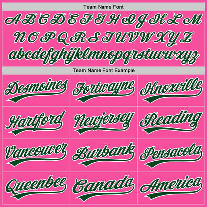 Custom Stitched Pink Green-White Baseball Pullover Sweatshirt Hoodie