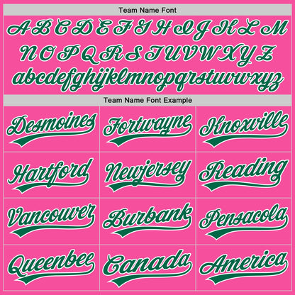 Custom Stitched Pink Kelly Green-White Baseball Pullover Sweatshirt Hoodie