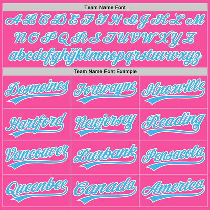 Custom Stitched Pink Sky Blue-White Baseball Pullover Sweatshirt Hoodie