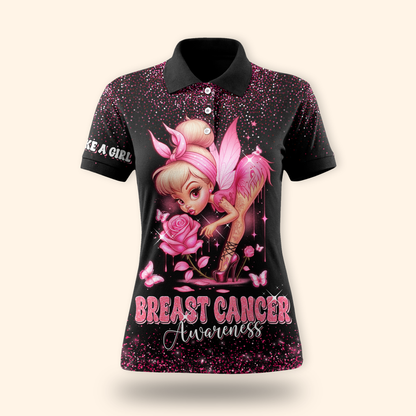 Pink Fairy Fight Like A Girl - Breast Cancer Awareness Shirt