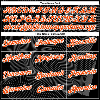 Custom Black Orange-White 3D Bowling Line Performance Polo Shirt