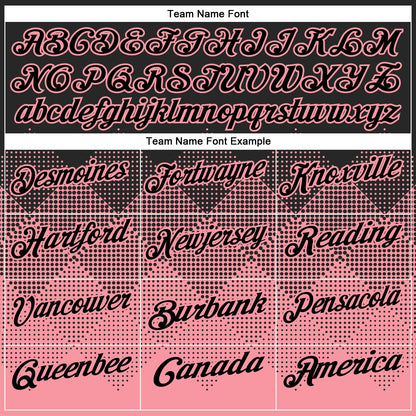 Custom Black Medium Pink 3D Pattern Design Gradient Square Shape Performance Polo Shirt