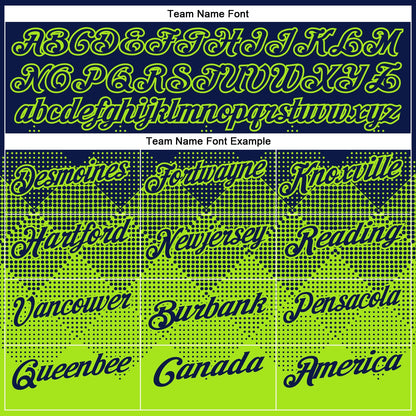 Custom Navy Neon Green 3D Pattern Design Gradient Square Shape Performance Polo Shirt