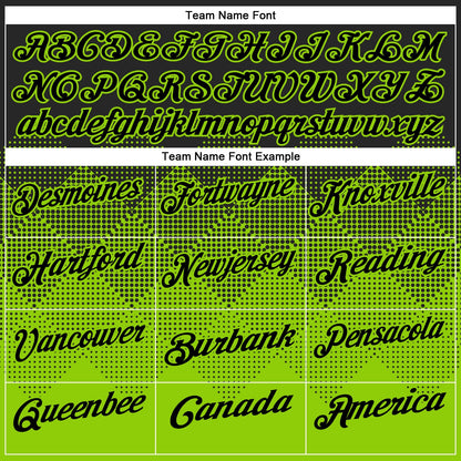 Custom Black Neon Green 3D Pattern Design Gradient Square Shape Performance Polo Shirt