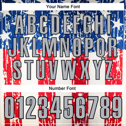 Custom White Gray-Black 3D Cornhole American Flag Performance Polo Shirt
