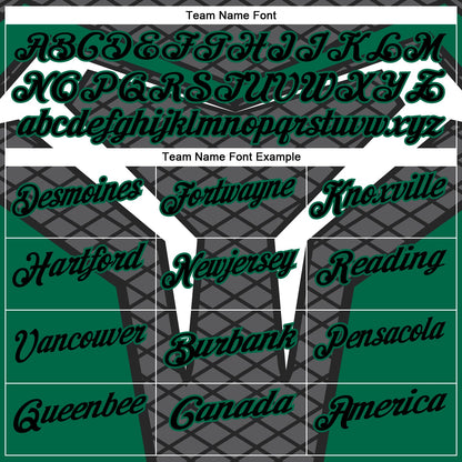 Custom Steel Gray Black-Kelly Green 3D Tennis Performance Polo Shirt