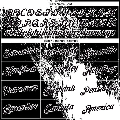 Custom White Black 3D Pattern Design Abstract Brush Stroke Performance Polo Shirt