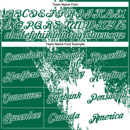 Custom White Kelly Green 3D Pattern Design Abstract Brush Stroke Performance Polo Shirt