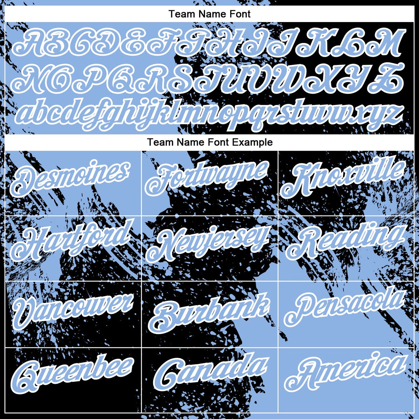 Custom Light Blue Black-White 3D Pattern Design Abstract Brush Stroke Performance Polo Shirt