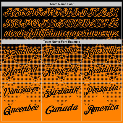 Custom Black Bay Orange 3D Gradient Square Shape Performance Polo Shirt