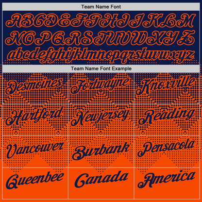 Custom Navy Orange 3D Gradient Square Shape Performance Polo Shirt