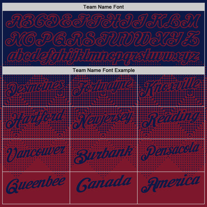 Custom Navy Crimson 3D Gradient Square Shape Performance Polo Shirt