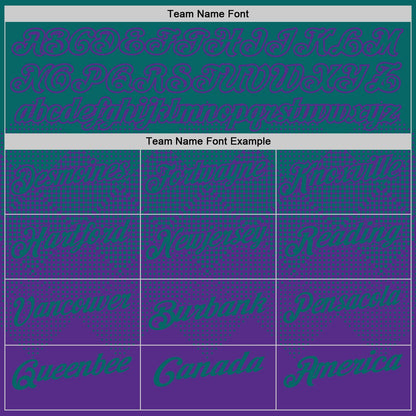 Custom Teal Purple 3D Gradient Square Shape Performance Polo Shirt