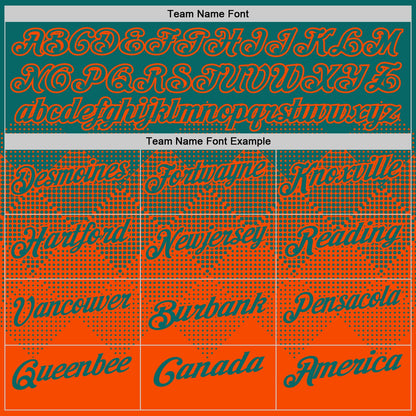 Custom Teal Orange 3D Gradient Square Shape Performance Polo Shirt