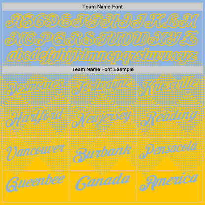 Custom Light Blue Yellow 3D Gradient Square Shape Performance Polo Shirt