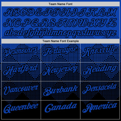 Custom Thunder Blue Black 3D Gradient Square Shape Performance Polo Shirt