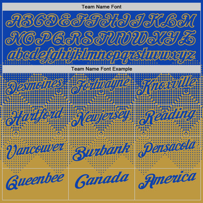 Custom Thunder Blue Old Gold 3D Gradient Square Shape Performance Polo Shirt