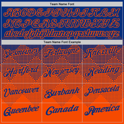 Custom Royal Orange 3D Gradient Square Shape Performance Polo Shirt