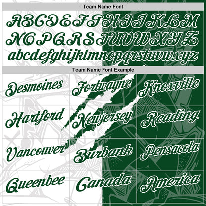 Custom Graffiti Pattern Green-White 3D Scratch Performance Polo Shirt