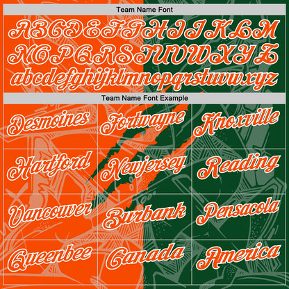 Custom Graffiti Pattern Orange Green-White 3D Scratch Performance Polo Shirt