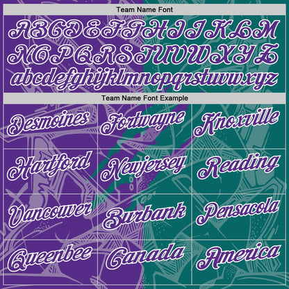 Custom Graffiti Pattern Purple Teal-White 3D Scratch Performance Polo Shirt