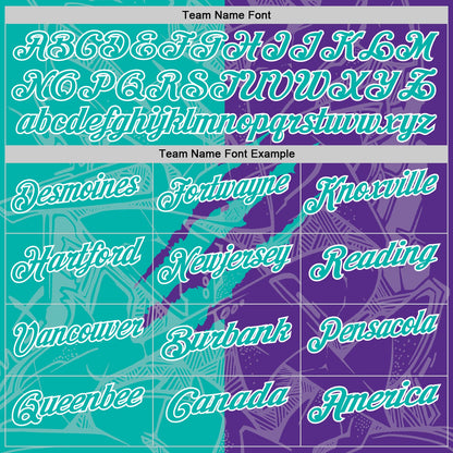 Custom Graffiti Pattern Aqua Purple-White 3D Scratch Performance Polo Shirt