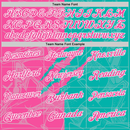 Custom Graffiti Pattern Pink Aqua-White 3D Scratch Performance Polo Shirt