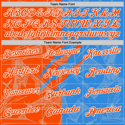 Custom Graffiti Pattern Orange Powder Blue-White 3D Scratch Performance Polo Shirt