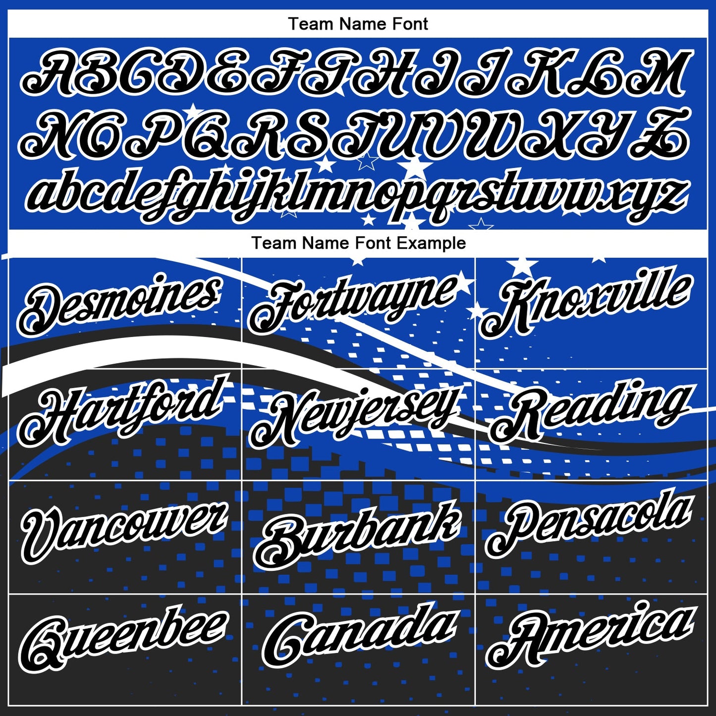 Custom Thunder Blue Black-White 3D Pattern Design Star And Geometric Shapes Performance Polo Shirt