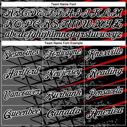 Custom Black Steel Gray Red-White 3D Pattern Design Grid And Fragment Art Performance Polo Shirt