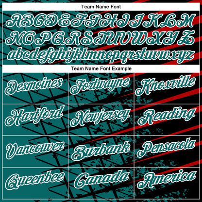 Custom Black Teal Red-White 3D Pattern Design Grid And Fragment Art Performance Polo Shirt