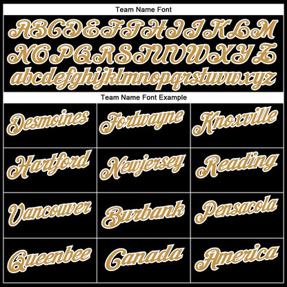 Custom Black Old Gold-White 3D Pattern Design Gold Ribbon Childhood Cancer Awareness Bowling Performance Polo Shirt