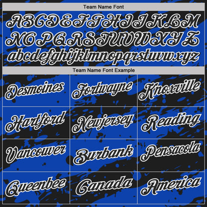 Custom Black Thunder Blue-White Paint Splash Stripe Performance Polo Shirt