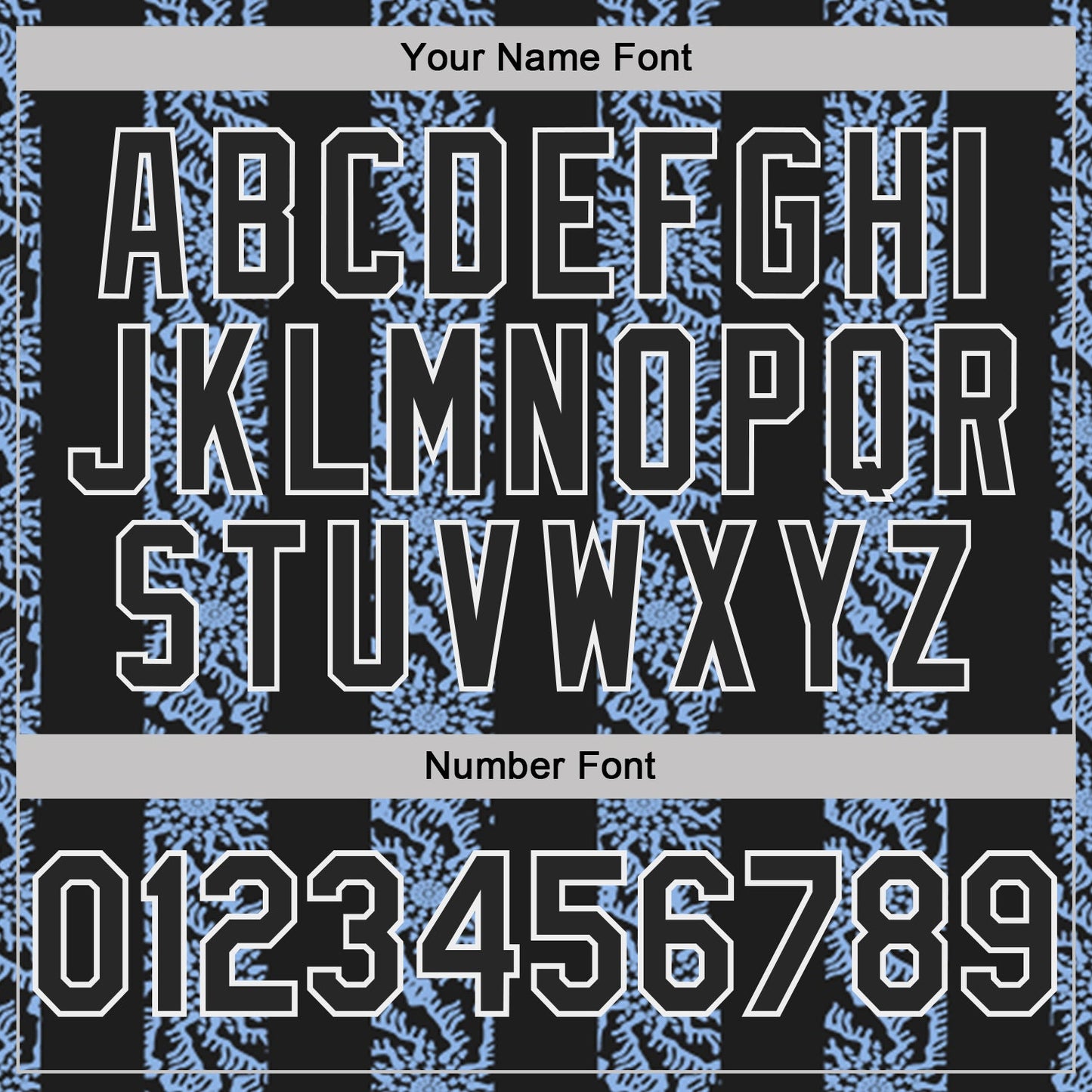 Custom Black Light Blue-White Abstract Floral Stripe Tribal Performance Polo Shirt
