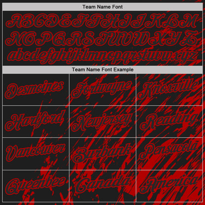 Custom Black-Red Paint Stroke Grunge Streak Performance Polo Shirt