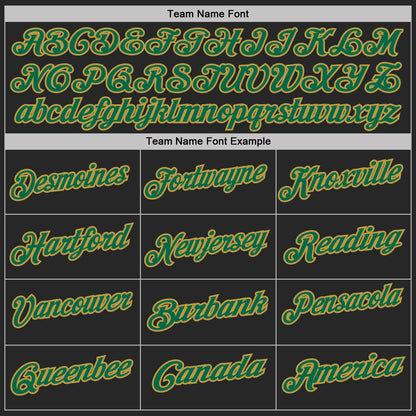 Custom Black Kelly Green-Old Gold Digital Camo Two Tone Performance Polo Shirt