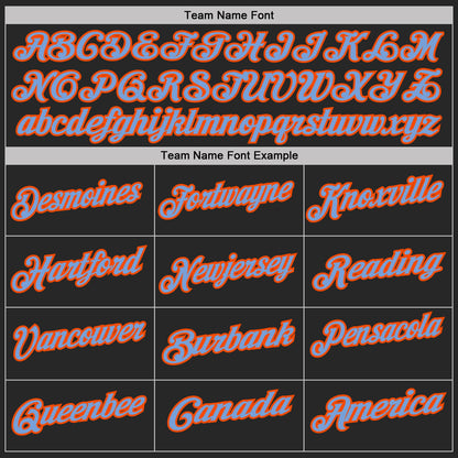 Custom Black Powder Blue Orange-White Digital Camo Two Tone Performance Polo Shirt