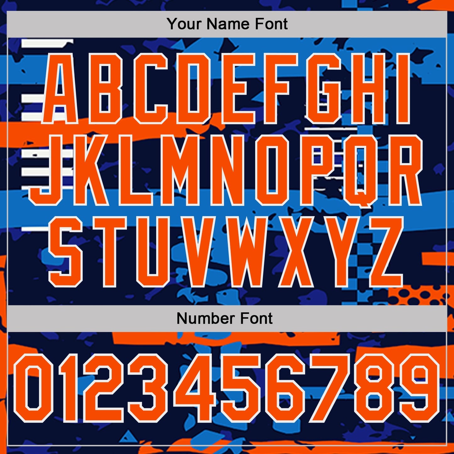 Custom Navy Orange-White Abstract Geometric Grunge Fragment Performance Polo Shirt